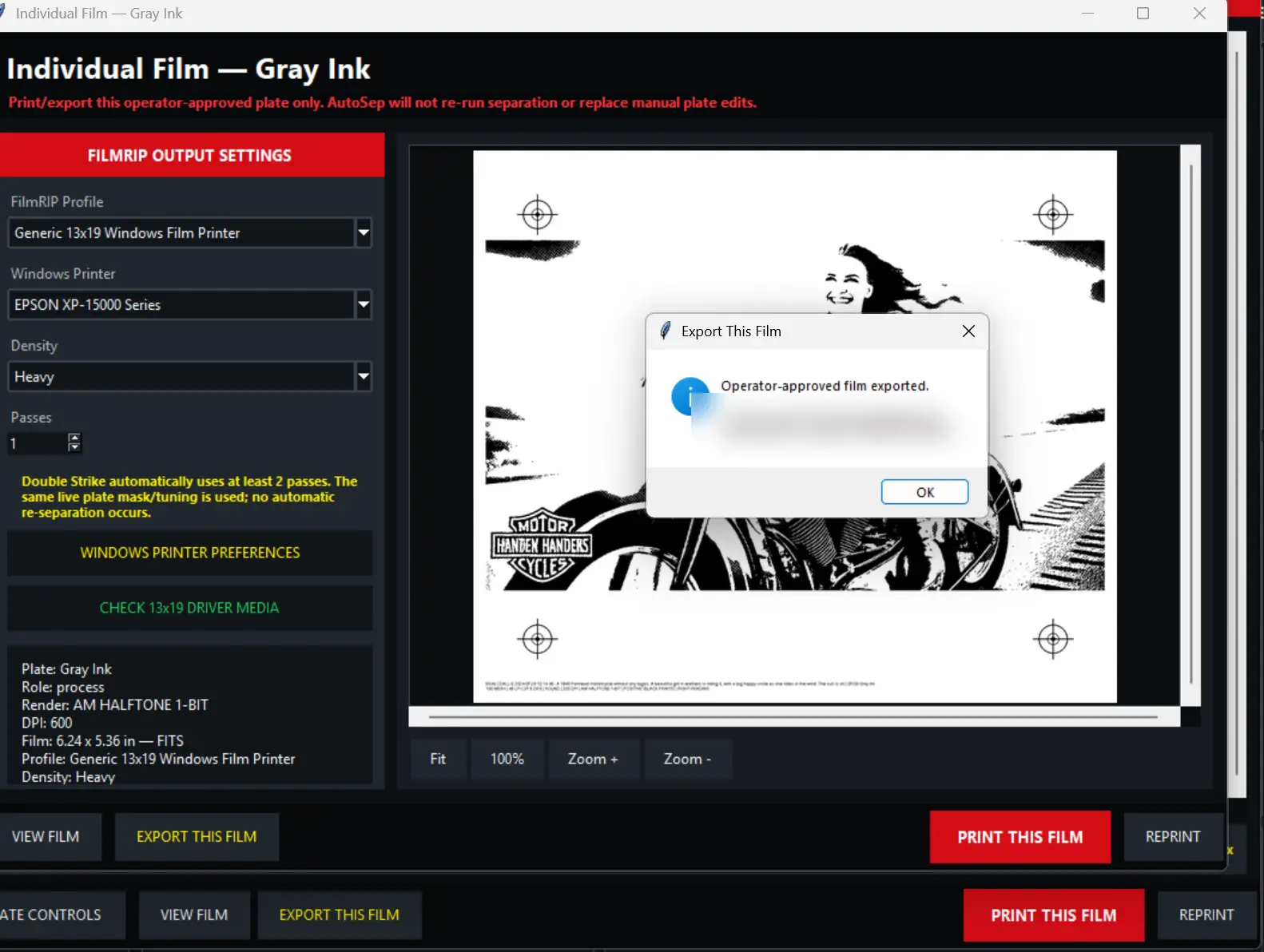 BS4U FilmRIP individual film output screen
